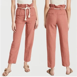 VERONICA BEARD||Karter Belted Linen-Cotton Paper Bag Pants,Worn Once Size 8